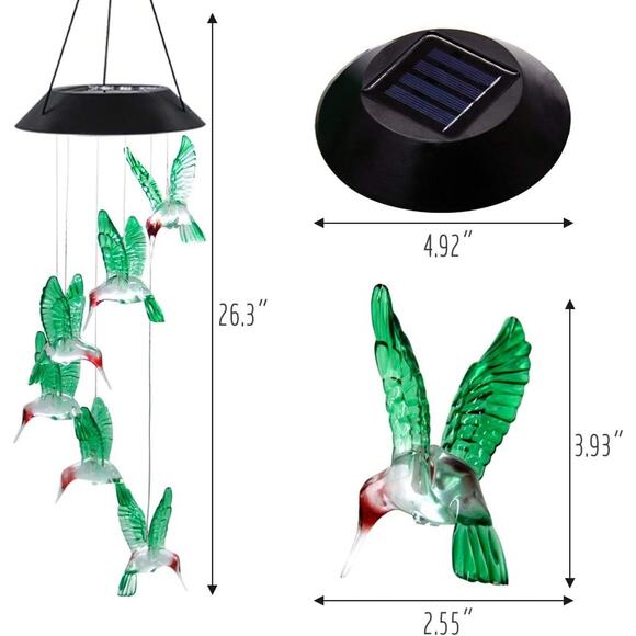 Merkury Solar Cascading Hummingbirds Color Changing LED Lights NEW - Picture 4 of 10
